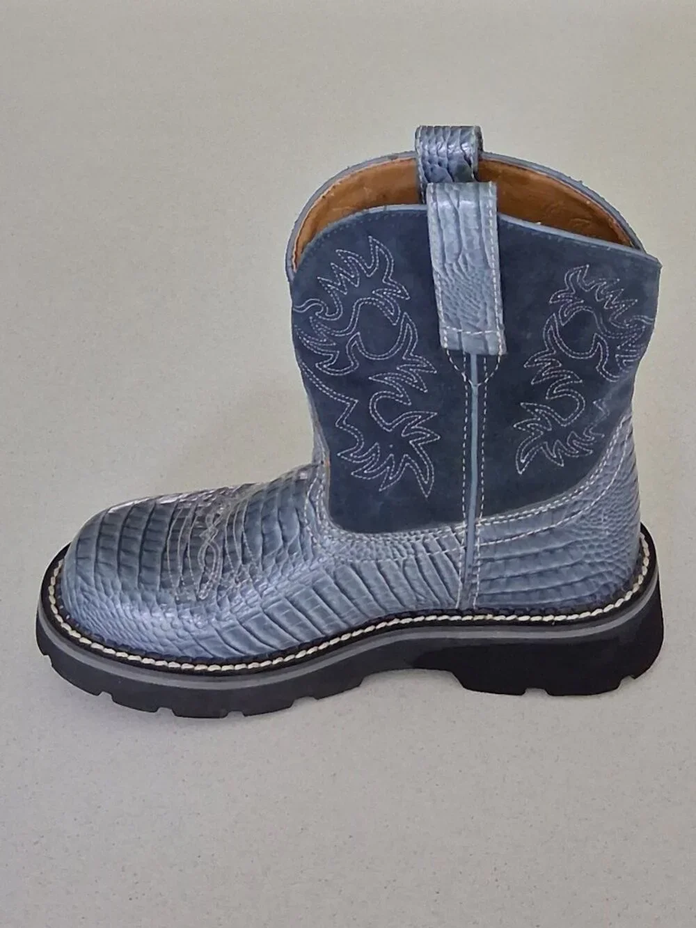 Ariat | Shoes | Ariat Fat Baby 4lr Technology Blue Suede Croc Western ...
